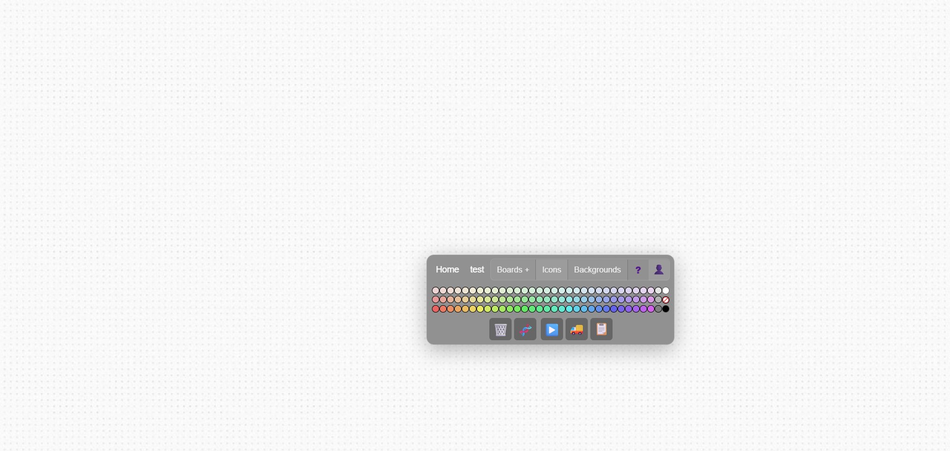 The contextual toolbar appearing after a long press